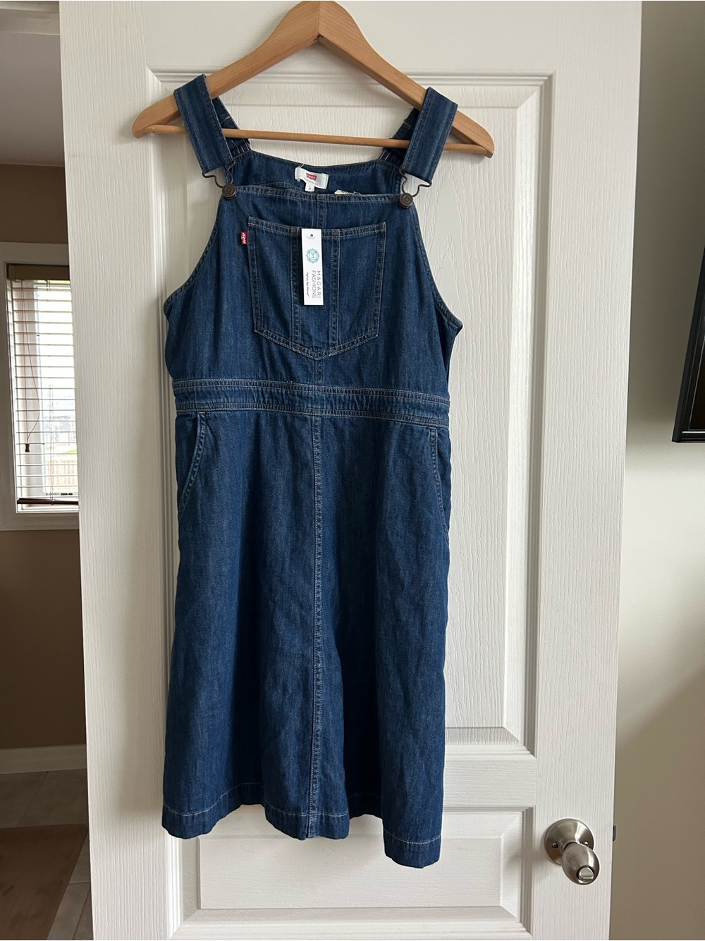 Levi’s Medium New Dark Blue Denim Pinafore Dress